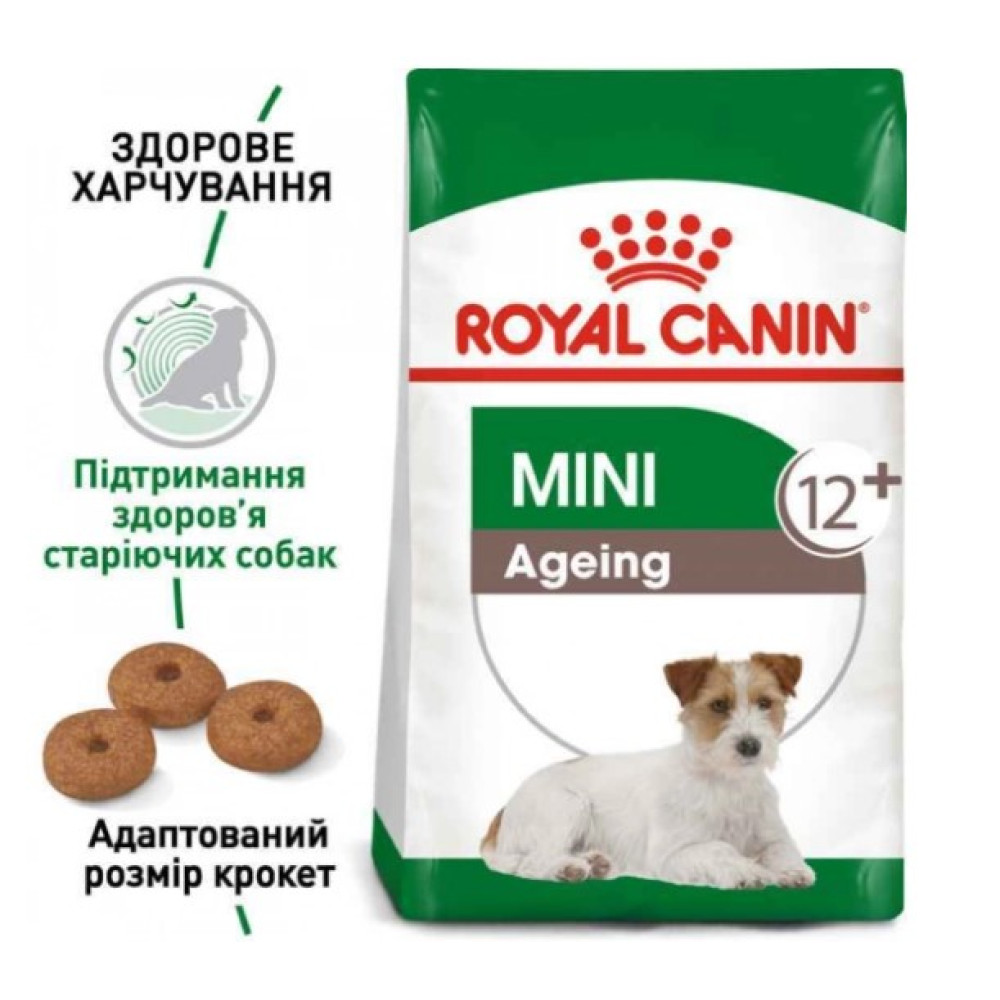 Сухий повнораціонний корм Royal Canin Mini Ageing 12+ - для собак малих порід старше 12 років, 800 г