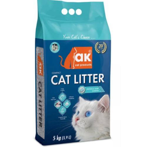 Наполнитель для кошек бентонитовый AKCAT COMPACT CAT LITTER (Марсельское мыло)