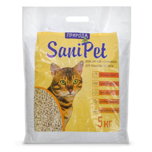 Sani Pet Древесный наполнитель для котов «Натуральный»