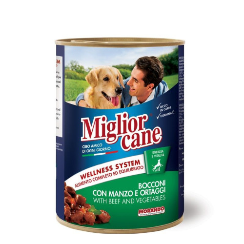 Вологий корм для собак Migliorcane 405 г (яловичина та овочі)