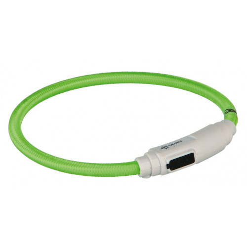 Ошейник светящийся с USB для котов/кошки зеленый 35cм/7мм