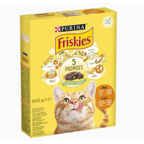Сухой корм Friskies для взрослых кошек с курицей и овощами 300 (г)