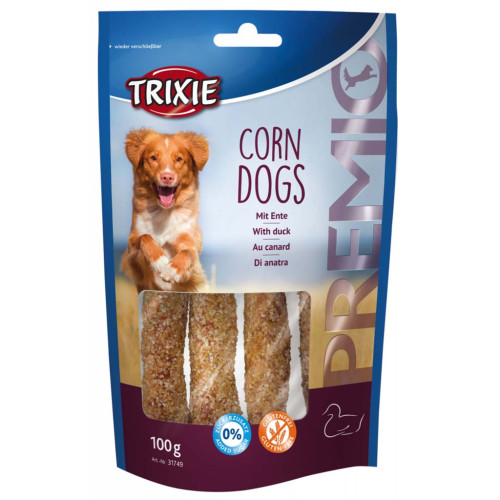 Ласощі для собак Trixie Premio Corn Dogs качка 100 г 4 шт