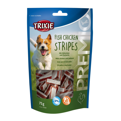 Ласощі для собак Trixie Premio Chicken and Pollock Stripes палички курка/лосось 75 г