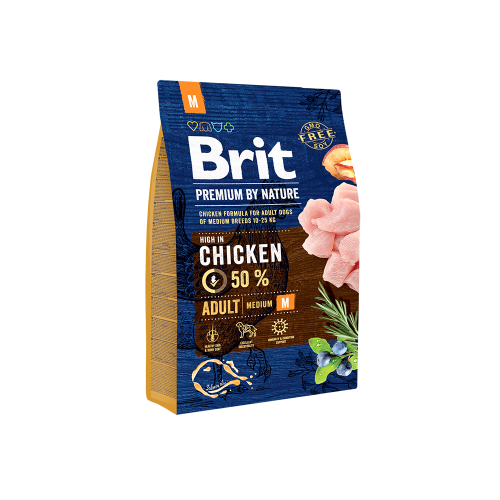 Сухий корм Brit Premium Dog Adult M для дорослих собак середніх порід зі смаком курки 3 кг