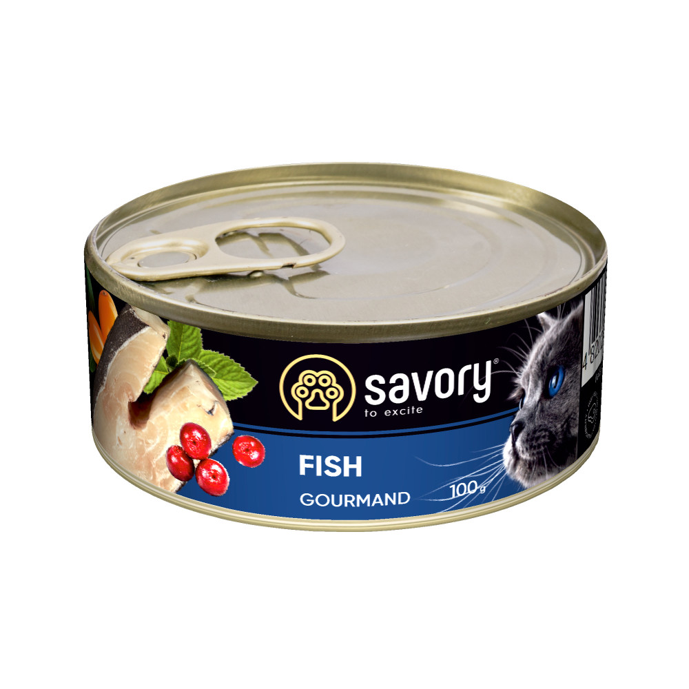 Влажный корм для привередливых кошек Savory с рыбой 200 (г)