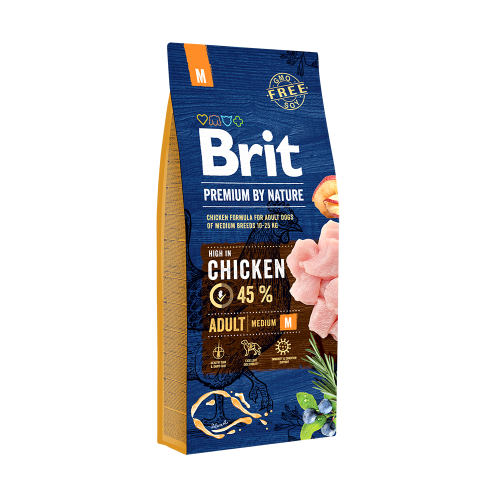 Сухий корм Brit Premium Dog Adult M для дорослих собак середніх порід зі смаком курки 15 кг