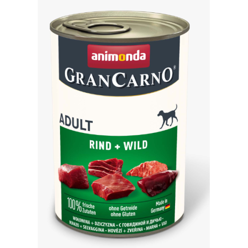 Консерва Animonda GranCarno Adult Beef + Game для собак, с говядиной и дичю