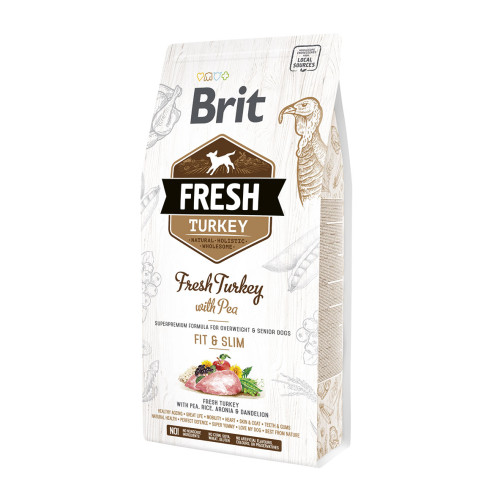 Сухой корм Brit Fresh Turkey with Pea Adult Fit & Slim для собак с избыточным весом 2.5 кг