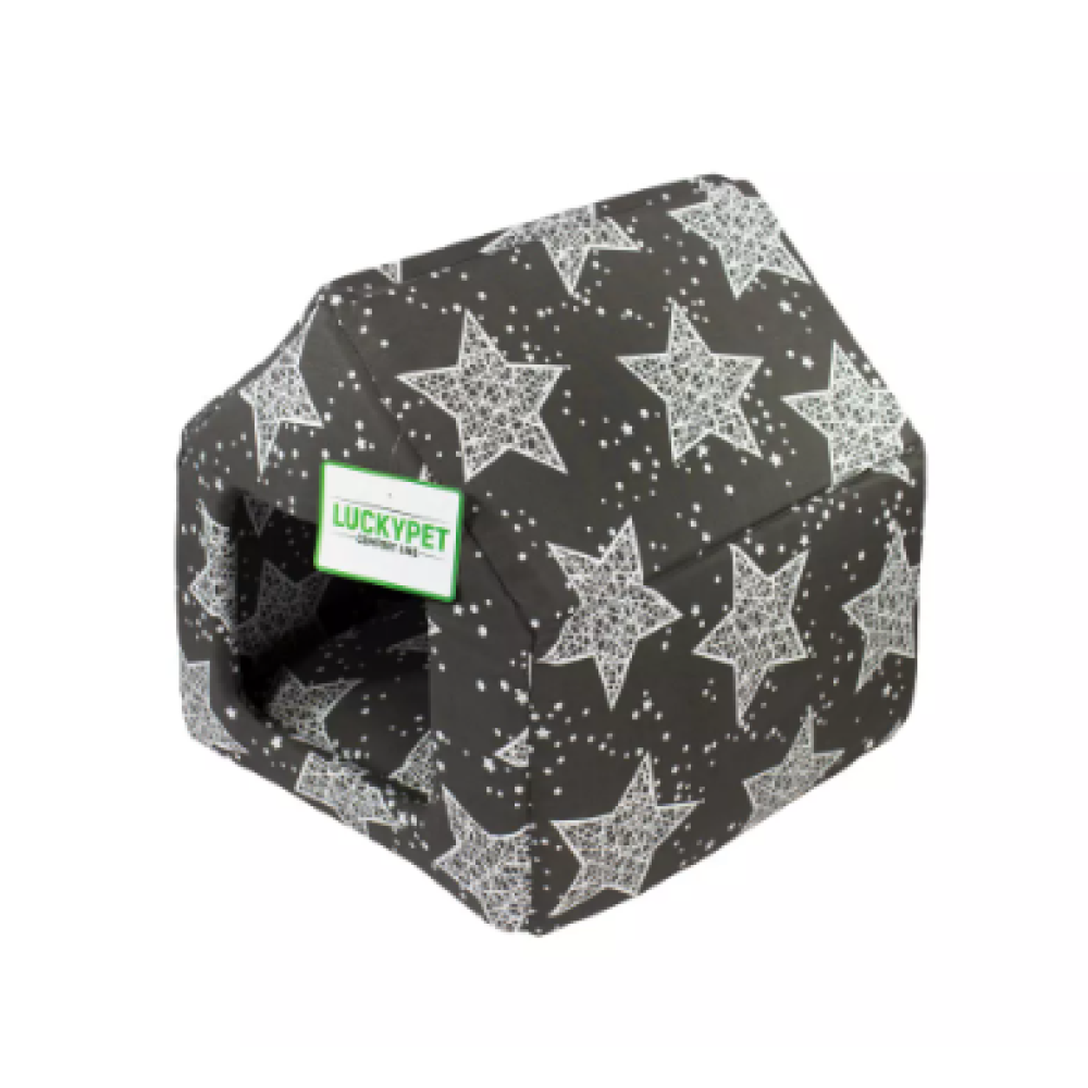 Будка - лежак для собак и кошек №3 Джесси "Lucky Pet", серая, 38х48х43см