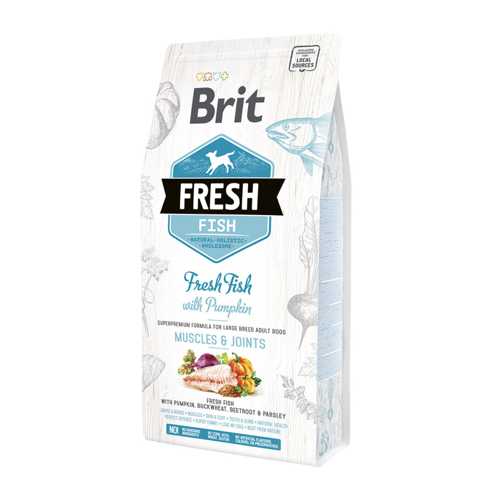 Сухой корм Brit Fresh Fish with Pumpkin Adult Large Muscles & Joints для взрослых собак крупных пород 2.5 кг