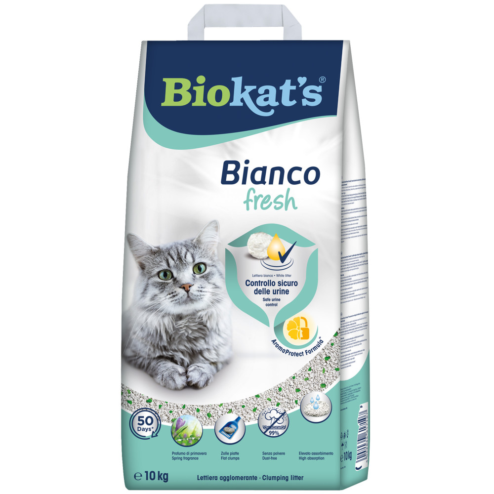 Наповнювач для котячого туалету, що комкується, з ароматом Biokatʼs Bianco Fresh
