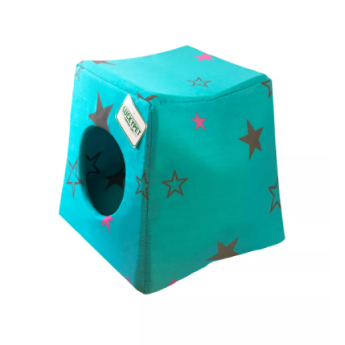 Домик-лежак Куб №1 Марс "Lucky Pet", бирюзовый, 36х36см
