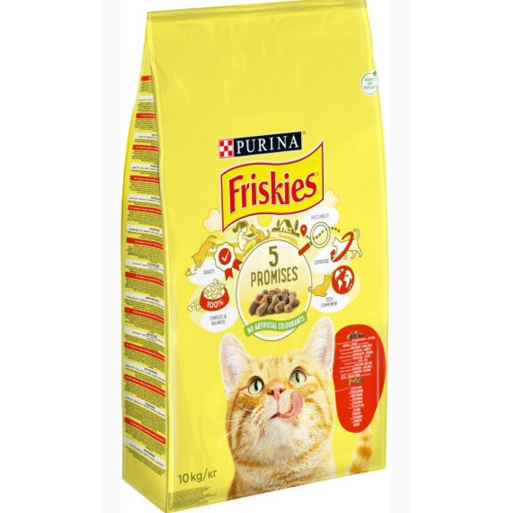 Сухий корм для кішок Friskies з куркою, яловичиною та овочами 10 кг