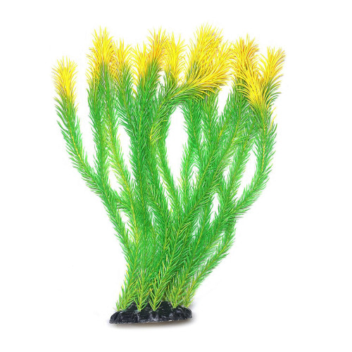 Штучна рослина для акваріума Aquatic Plants "Foxtail" зелено-жовтогаряча рясна 40 см