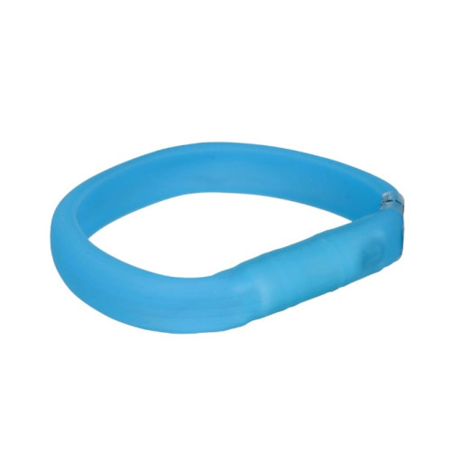Ошейник Trixie силиконовый светящийся USB «Flash» M-L (50cм /30 мм), (синий)