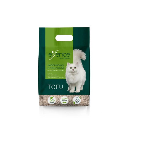 Наповнювач туалету для кішок Essence натуральний розмір гранул 1,5 мм, 6 л (тофу)