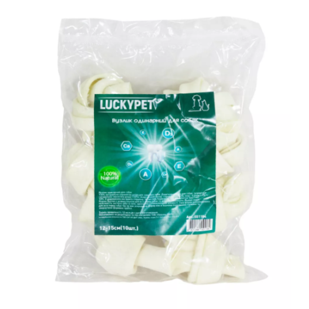 Ласощі, вузлик одинарний №4 Lucky Pet, 12-15 см, 10 шт