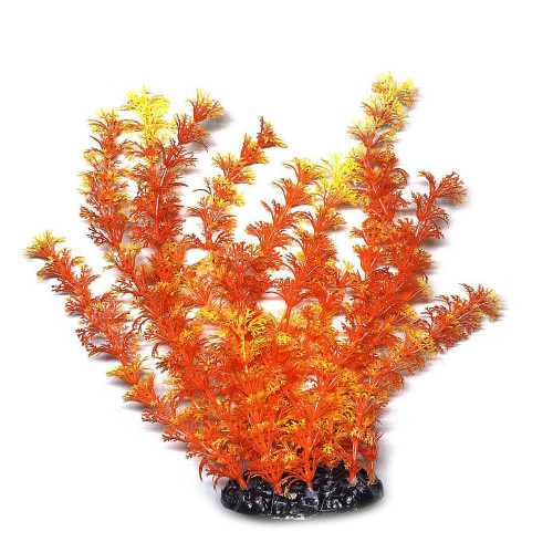 Искусственное растение для аквариума Aquatic Plants "Ambulia" оранжевое пышное 25 см 