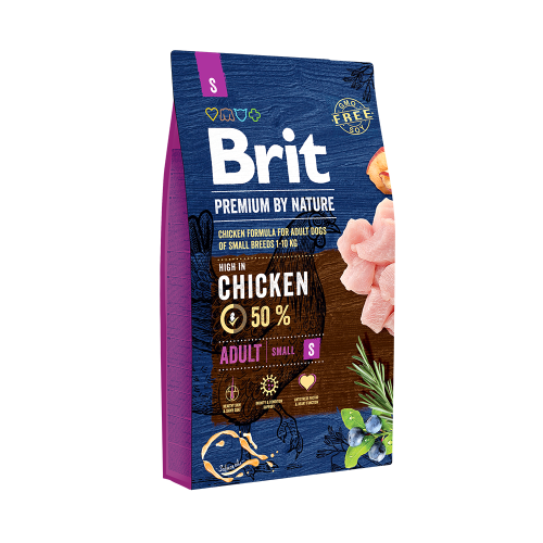 Сухой корм Brit Premium Dog Adult S для взрослых собак мелких пород со вкусом курицы 8 кг