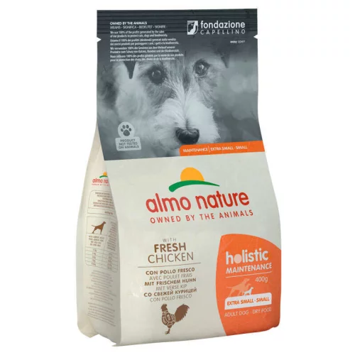 Сухой корм для взрослых собак маленьких пород Almo Nature Holistic Dog XS-S (со свежей курицей) - 0,4 кг