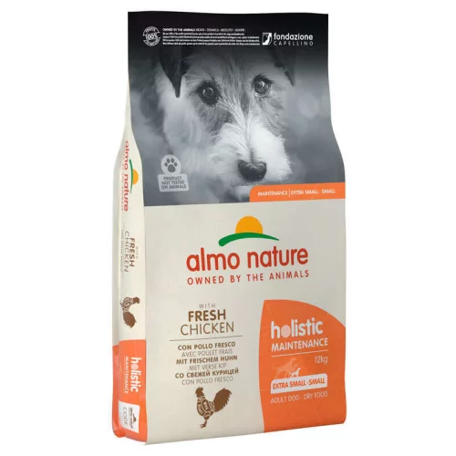 Сухой корм для взрослых собак маленьких пород Almo Nature Holistic Dog XS-S (со свежей курицей) - 12 кг