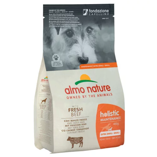 Сухой корм для взрослых собак маленьких пород Almo Nature Holistic Dog XS-S (со свежей говядиной) - 0,4 кг