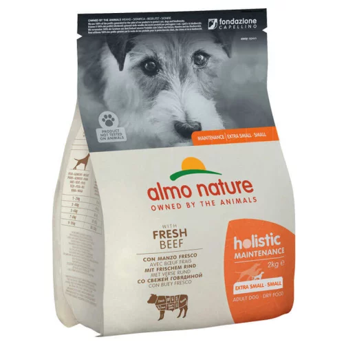 Сухой корм для взрослых собак маленьких пород Almo Nature Holistic Dog XS-S (со свежей говядиной) - 2 кг