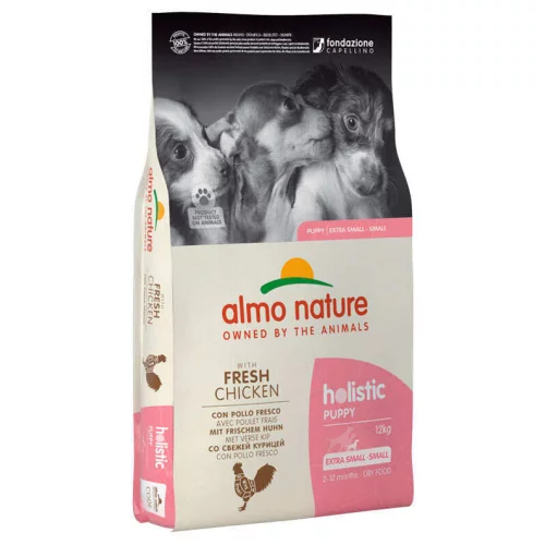 Сухой корм для щенков маленьких пород Almo Nature Holistic Dog XS-S (со свежей курицей) - 12 кг