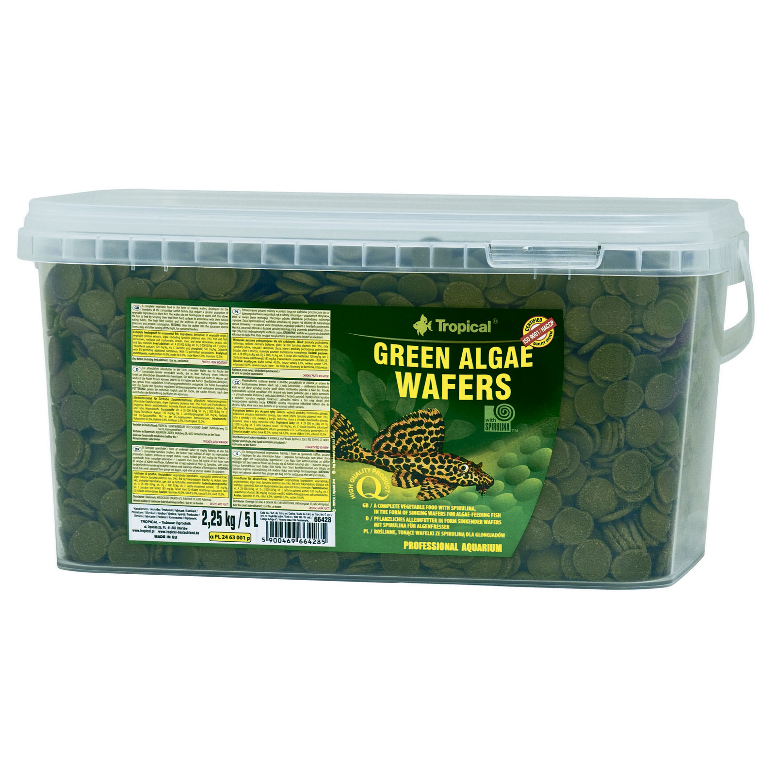 Корм для аквариумных сомов Tropical Green algae wafers в таблетках 5 л ...