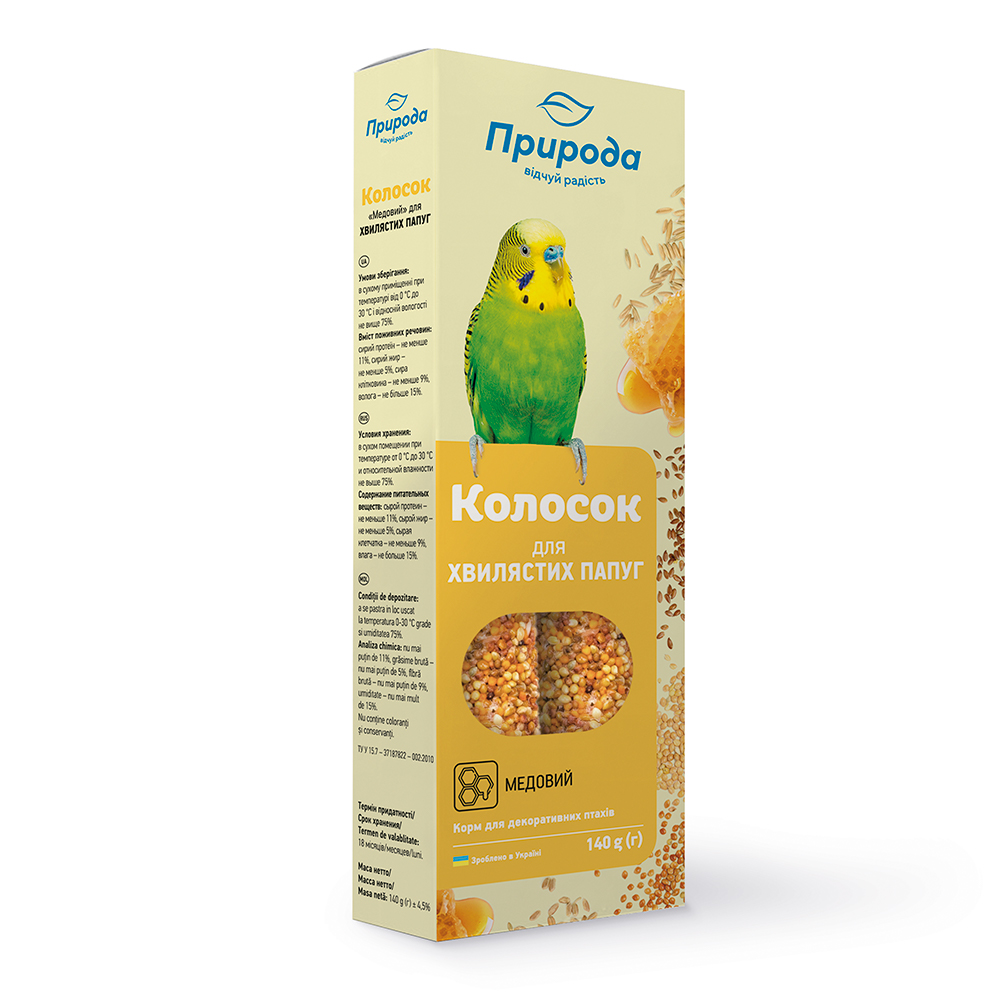 Корм-лакомство для попугая Природа Колосок Медовий 140г. - доставка по ...